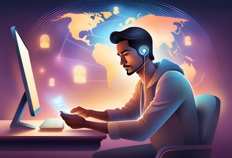Persona trabajando en un ordenador - IA
